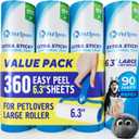 PetLovers 6.3" Extra Sticky Lint Roller 4 Pack of Large Refills Only - No Handle Included - 90 Sheets Per Refill 360 Sheets Total 4 Pack