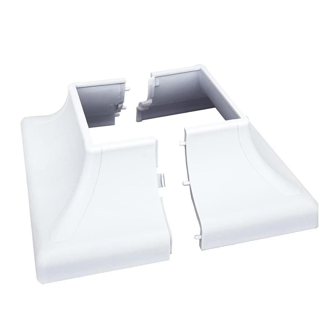 Myard Interlocking Post Cover Skirt Shoe for 2x2 Inch Post with 4.5x4.5 Inches Base Mounting Plate, Fast Install on Feet of Porch, Stair Handrail, Railing, Fence (1-Pack, White)
