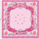 Virora American Mahjong Mat with Rules, Pink Mahjong Mat, 3MM Non-Slip Rubber Noise Reduction Mah Jongg Pad, 32.7x32.7in Rolled No Creases Waterproof Mahjong Table Cloth for Mah Jong & Card Games