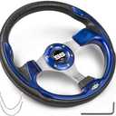 NOKINS 12.5" Universal Golf Cart Steering Wheel, Fit EZGO TXT/RXV/Club Car DS/Precedent/Yamaha, Most Golf Carts (Blue)