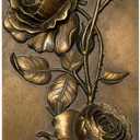 EvruCexul Vintage Floral Wall Sculpture, Antique Bronze Resin Wall Art with Ornate Botanical Design, Decorative Wall Plaque for Elegant Home Dcor (Rose)