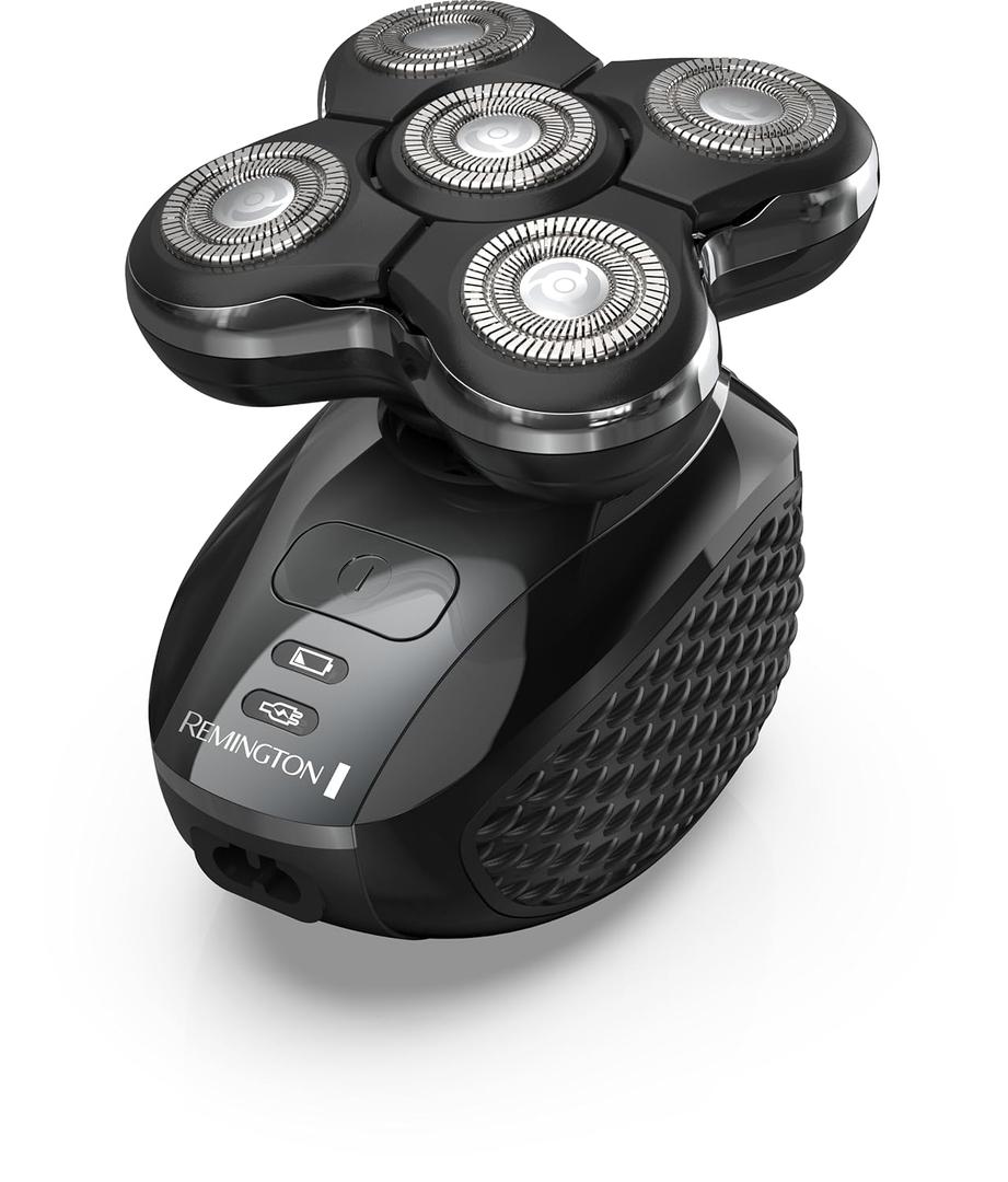 Remington XR7000 Balder Pro Rotary Shaver Rechargeable Waterproof Electric Razor for Men Cordless Lithium Power 5 Dual Track Flexing Heads and Pop-Up Trimmer Black