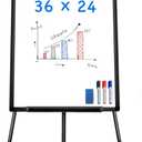 Easel Whiteboard - Magnetic Portable Dry Erase Easel Board 36 x 24 Tripod Whiteboard Height Adjustable Flipchart Easel Stand White Board for Office or Teaching at Home & Classroom (Black)