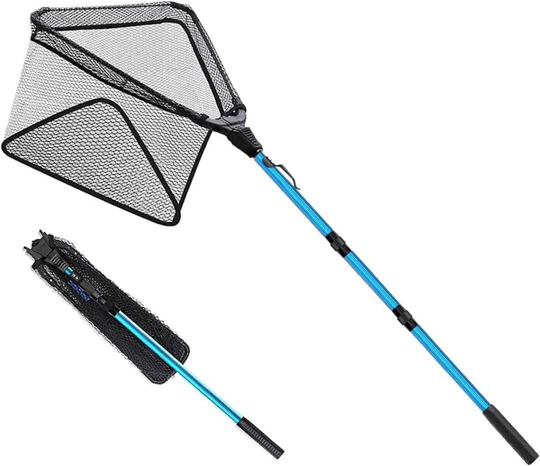 SAN LIKE Fishing Net Fish Landing Net Collapsible Fish Net with Anti-Slip Telescoping Rubber Pole Handle for Kids Adults in Saltwater Freshwater Multi-Size Extending to 37/42/43/51/69/71/89/98inch, 12 inches x 89 inches / 0.39 inches / 89"