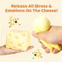 Giant Cheese Squishy Big Slow Rising Sensory Fidget Toy, Jumbo Squeeze Cheese Cube for Stress Relief, Soft Hand Squeeze Toys, Portable Calming Gift for Adults Office Desk