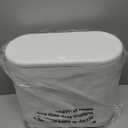 White Slim Rectangular Plastic Trash Can with Press Type Lid,12 Liter / 3.2 Gallon Narrow Trash Bin with Pop-up Lid for Toilet,Bedroom,Bathroom,Office,Kitchen,Powder Room