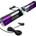 ASPL 2x14 inch 24LED Dash Emergency Strobe Lights Interior Front/Rear Windshield Deck Split Safety Warning Lights Hazard Light Bar for Car Truck Vehicles (Purple/White)