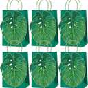 Oitnlaughter 24PCS Hawaiian Gift Bags Bulk Party Favors Aloha Goodie Bags with Palm Leaves Luau Tropical Theme Treat Paper Candy Favor boxes for Summer Birthdays Party Supplies Decorations