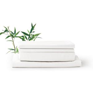 100% Viscose Derived from Bamboo Queen Size Sheet Set - Sheets with 100% Pure Viscose & No Blend - Luxuriously Soft, Breathable & Naturally Cooling - Ideal for Sensitive Skin (Queen, White)