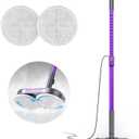 Scrubbing Steam Mop with Rotating Pads, Spin Steam Cleaner for Floor Cleaning,Large Tank,23FT Cord, LED Headlights,Reusable Pads & Self-Standing,Safe for Hard Floor/Laminate/Marble