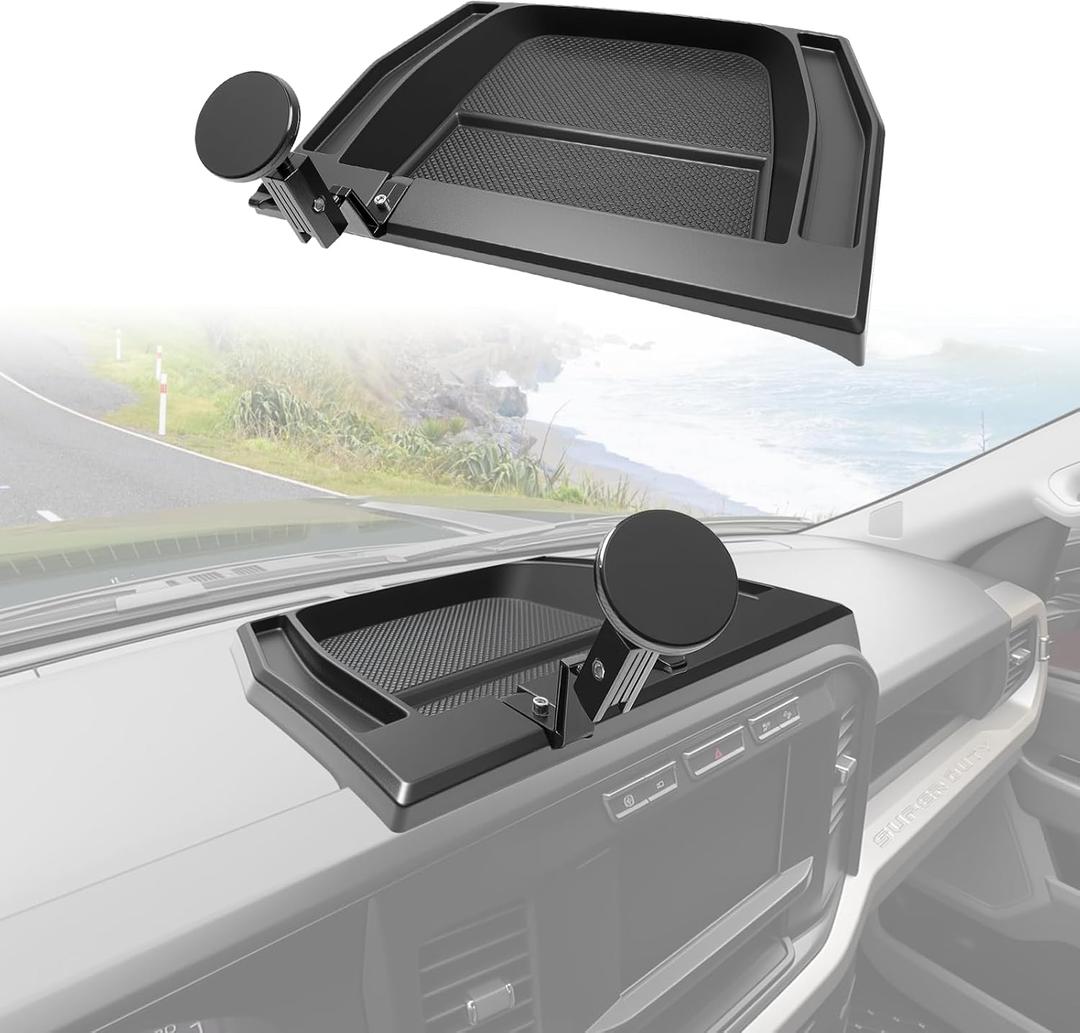 8Screen Dashboard Phone Holder Compatible with 2023-2026 Ford Super Duty XL F250 F350 F450 Center Console Organizer Dash Tray Phone Mount for 2024 Super Duty Accessories(F250-450 2023-2026)