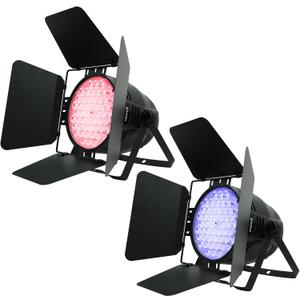 Betopper 54x4W High CRI Par Light with Barn Doors, CRI/RA>90 RGBW 4 in 1 Ultra-Bright LED Stage Lighting, Up to 5600 Lm, Party Disco DJ Light for Photography, Club, Wedding, Show, 2 Packs