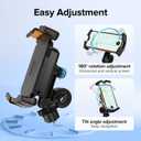 Motorcycle Phone Mount,with USB Charger (QC3.0/PD3.0 Fast Charging),Built-in Retractable Type-C Data Cable,with Motorcycles and Electric Bicycles,Compatible with All Phones from 4.7-6.8"