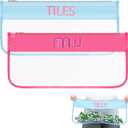 2 Pcs Empty Mahjong Tile Bag 20.9 x 9.45 Inch American PVC Clear Mahjong Case Size 166 Waterproof Zippered Storage Tile Holder Rack Bag for Game Lover Gift Travel, Case Only(Blue,Rose Red)