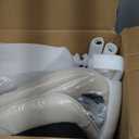 YOUNUOKE Mid-Century Modern Dining Chairs Set of 2, Cream PU Leather Upholstered Kitchen Chairs with Cream Metal Legs, Armless Accent Chair for Dining Room, Guest Reception Room