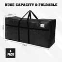 Windyun 4 Pack 195 Gallon Extra Large Moving Bags XXL Heavy Duty Storage Bag with Strong Zipper Handle Jumbo Big Tote Box Foldable for College Dorm Travel Clothes Duffle Blanket Pillow(Black)