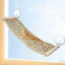 FlidRunest 21.6 x 7.8 in Seagrass Bearded Dragon Hammock for Window, Large Lizard Window Perch, Reptile Hammock Perch with Powerful Suction Cups for Lizard, Leopard Gecko, Chameleon