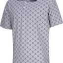 Mens Golf Shirt Short Sleeve Dry Fit Moisture Wicking Performance Collared Funny Print Golf Polo Shirts for Men (Blue, M)