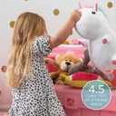 Step2 2-in-1 Toy Box & Art Lid, Kids Toy Storage Bin & Organizer, Easel & Chest in One, Made of Durable Plastic, For Toddlers 2+ Years Old, Pink