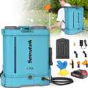 Seeutek Backpack Sprayer Battery Powered 4.2 Gallon, 0-100 PSI Electric Back Pack Sprayer with Mix Function, Weed Yard Sprayer with Telescopic Wand, 6 Nozzles, 21V 2.6Ah Battery & Charger Included