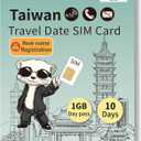 Taiwan 4G/5G LTE Prepaid SIM Card - 2GB High-Speed Data, 10 Days Unlimited Roaming for Travel (Instant Activation)