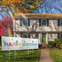 4 Pack Blank Yard Signs 17 x 12 in with Metal Stakes, White Plastic Yard Lawn Sign for Birthday Decoration,Garage Sale,Guidepost, Open House, Rent