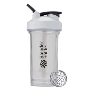 BlenderBottle Shaker Bottle Pro Series Perfect for Protein Shakes and Pre Workout, 24-Ounce, White/Clear