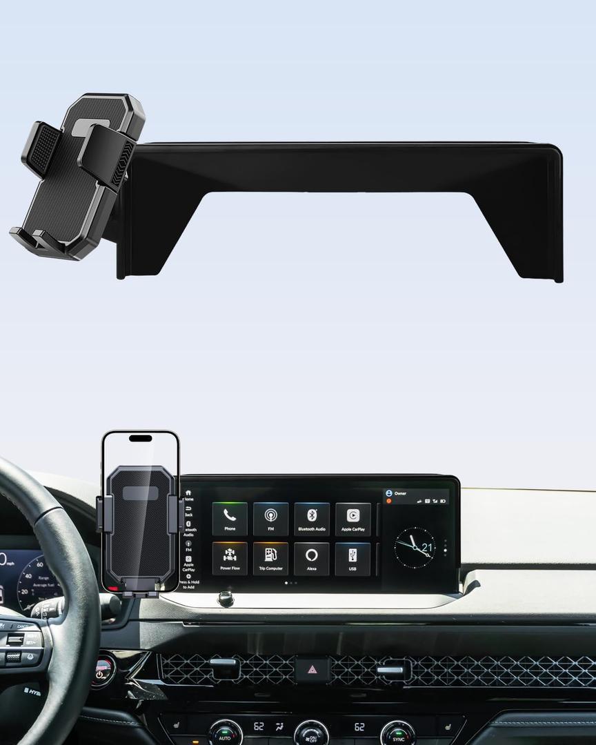 PZK Car Phone Holder for 2023-2025 2026 Honda Accord Hybrid Sport /-L/EX-L/Touring/Prime (Only for 12.3-inch Screen) Auto Lock Car Phone Mount with Stroage Box Not Affect Vent (Not Fit for LX/EX/SE)