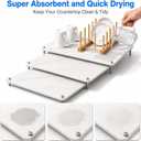 3-Tier Large Nesting Stone Dish Drying Mats with Bamboo Rack, 24x16, 20x16,16x12 in