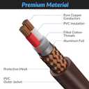 Kxable XLR Microphone Cable 200 FT, XLR Male to Female Balanced Mic Cable, 3-Pin Shielded Speaker Cord, Zinc Alloy Connectors, 22AWG Pure Copper, Metal Spring SR, Recording Studio, Podcast, Brown