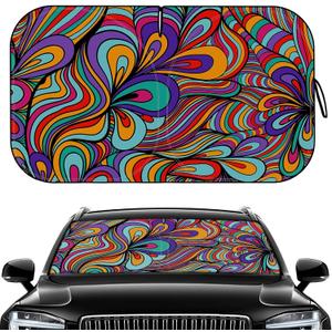 Windshield Sun Shade - Car Sun Shade Windshield, Reflector Sunshade Offers Ultimate Sun Protection for Hatchback, Truck, SUV, MPV (Black(59"x32"))