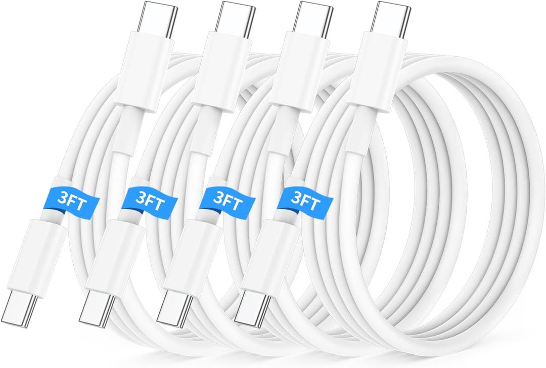 Essri USB C to USB C Cable 3FT for Apple iPhone 17 16 Charger Cord,4Pack 60W C to C Cable Fast Charging Wire for iPhone 16 15 Pro Plus Pro Max iPad Pro/Air MacBook Pro/Air,for Galaxy S24 S23 and More