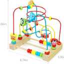QZMTOY Bead Maze Toy for Toddlers Wooden Bead Toys Colorful Roller Coaster Preschool Educational Toys for Kids Classic Birthdday Gift for Toddlers Baby Infant Boys Girls