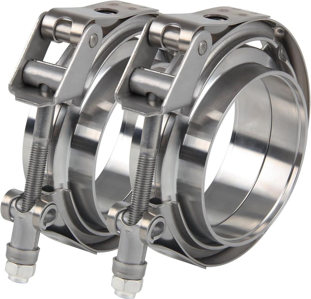 3 3 inch Quick Release V Band Clamp with Male Female Flanges 304 Stainless Steel 2pcs