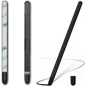 for Samsung Galaxy Z Fold 7 Slim Stylus with Soft Nib, Work for Both Out and Inner Screen, Include Detachable Capacitance Pen Holder with Double Side Strong Adhesive to Stick on case, Black