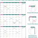 ARCOBIS 3-Month Dry Erase Calendar for Wall, 39"x28" Magnetic Whiteboard Calendar with Silver Aluminum Frame, Monthly Calendar Board for Office, Home, School