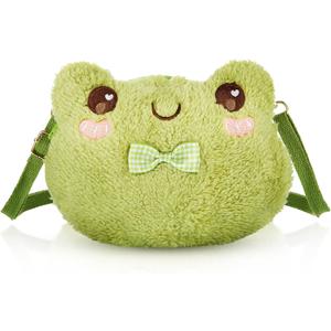 Mixweer Crossbody Bag Cute Plush Purse Backpack Kawaii Wallet Girls Cartoon Animal Lolita Bag with Chain Strap