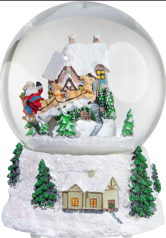 Revolving Christmas Train Snow Globe  Color-Changing LED Music Box, 3D Christmas Tree Base, Hand-Painted Winter Scene, for Kids & Adults