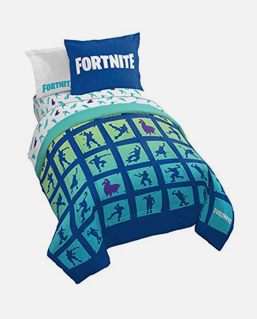 Fortnite Boogie Bomb 7 Pcs Full Microfiber Bedding Sheet Set with Sham for Kids