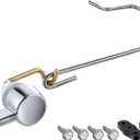 Dreyoo Pressure Assist Toilet Lever Compatible with 738254-0020A, Hand Trip Lever Compatible with American Standard Pressure Assisted 4086 Toilet Tank, Polished Chrome(Left Hand)