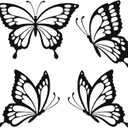 PoYang 4 Pieces Metal Butterfly Wall Decor - Butterflies Metal Wall Art for Living Room Dining Room Bedroom Bathroom Kitchen | Black | Lightweight | Cute and Modern | Easy to Install