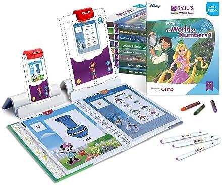 BYJU’S Learning Kit: Disney, Pre-K Premium Edition (App + 9 Workbooks) - Preschool, Ages 3-5, Featuring Disney & Pixar Characters- Learn Numbers, Letters, Shapes & Colors - Osmo iPad Base Included, 2Pack
