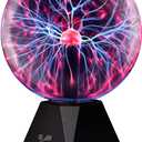 Katzco 7 Inch Plasma Ball Lamp - Touch and Sound Sensitive Electric Globe with Lightning Effects - Plug-in Energy Ball for Parties, Room Decor, and STEM Learning - Static Electricity Sphere for Kids
