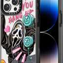 Compatible for iPhone 14 Pro Case Cute Aesthetic - Durable Shockproof 6.6 ft Drop Impact Phone Case Cover with Funny Fashion Scream Skeleton Halloween Horror 6.1" Black