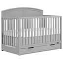 Dream On Me Storybrooke 5-in-1 Convertible Full-Size Crib with Under Drawer, Pebble Grey, GreenGuard Gold & JPMA, Convert to Toddler, Day & Full-Size Bed, 3 Mattress Heights, Sustainable Pinewood