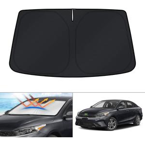 KUST Windshield Sun Shade for Kia Forte Accessories 2019-2024 Window Sunshade Sun Visor Protector Foldable Blocks UV Rays Keep Your Car Cooler