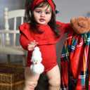 iCradle Realistic Reborn Baby Dolls Girl - 26 Inch Lifelike Newborn Baby Dolls Handmade Silicone Vinyl with Soft Cloth Body, Brown Hair Red Clothes Christmas or Birthday Gift for Kids Age 3 +