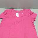 Womens Summer T-Shirts Short Sleeve V Neck Dolman Tops with Side Shirring Loose Fit Shirts Spring Fashion, Pink, Size XXL