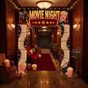 3 Pcs DIY Movie Night Porch Sign Banner Decoration Blank Poster Banner Movie Night Door Decorations DIY Poster Film Party Decorations for Film Photo Props Theater Birthday Party Supplies