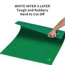 ArtAt Self Healing Cutting Mat: 48x 36 Green Double Sided PVC Non-Slip 5 Layers Craft Mat for Maximum Healing - Great for Sewing & Quilting & Scrapbooking and Craft & Art Projects